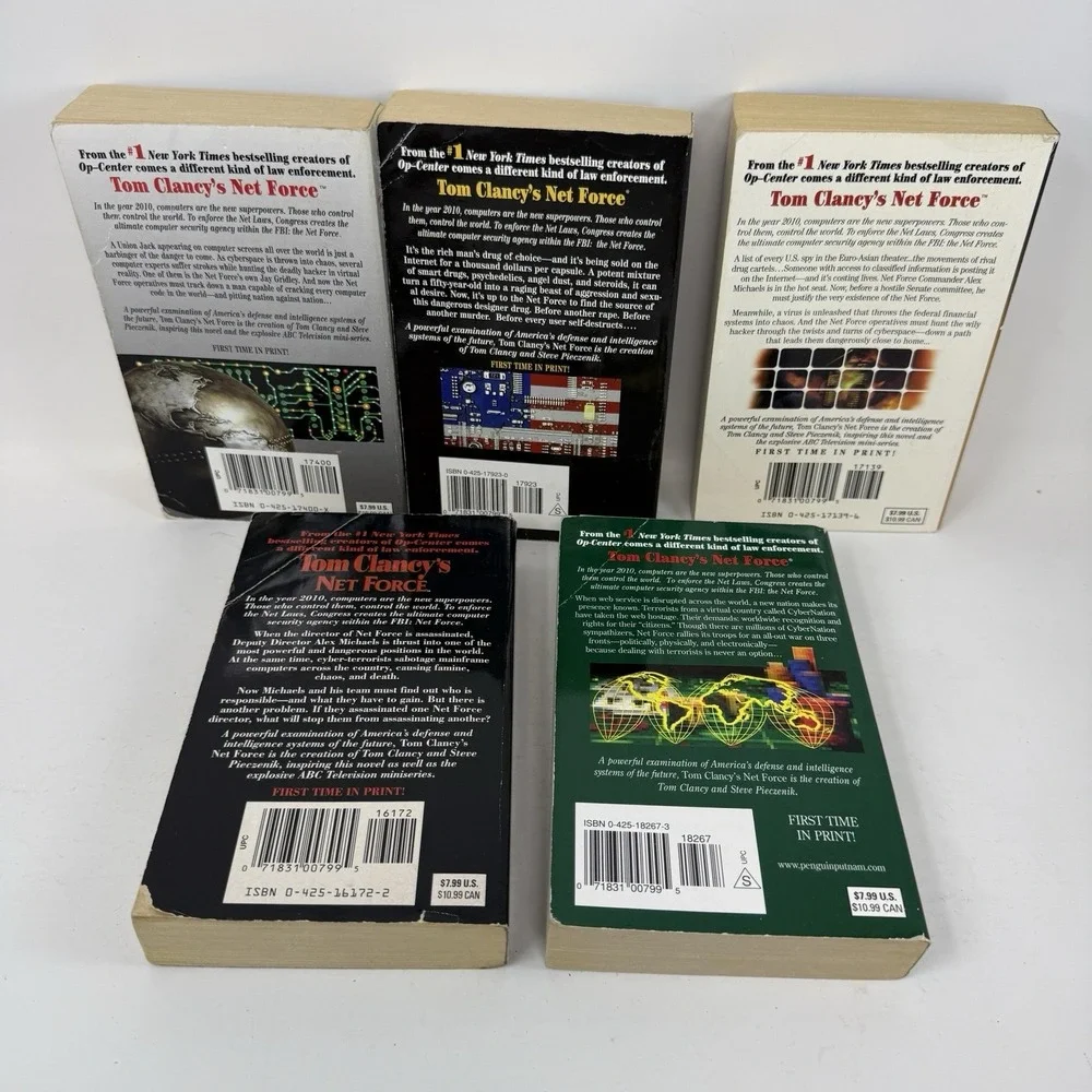 Tom‎ Clancy Paperback Books Lot Net Force Lot Of 5 - Night Moves Cybernation +